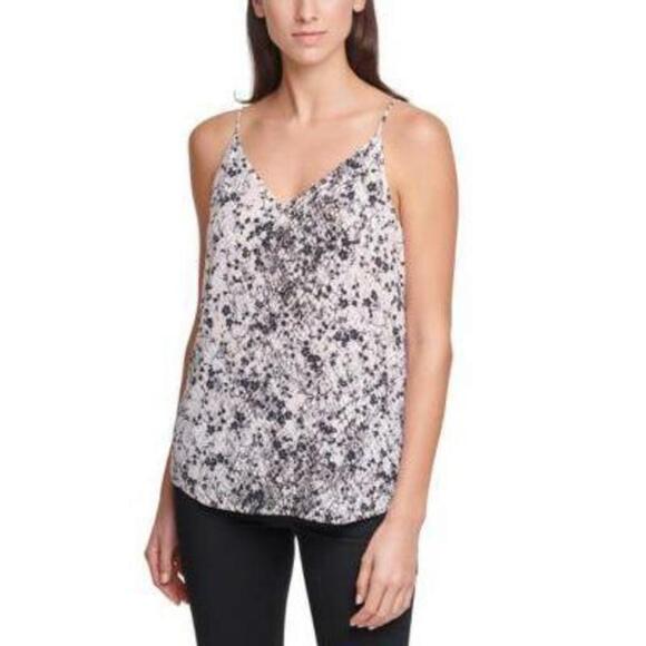 OPEN AND VERIFY Calvin Klein Printed V-Neck Camisole Blush Multi XL - Picture 1 of 1